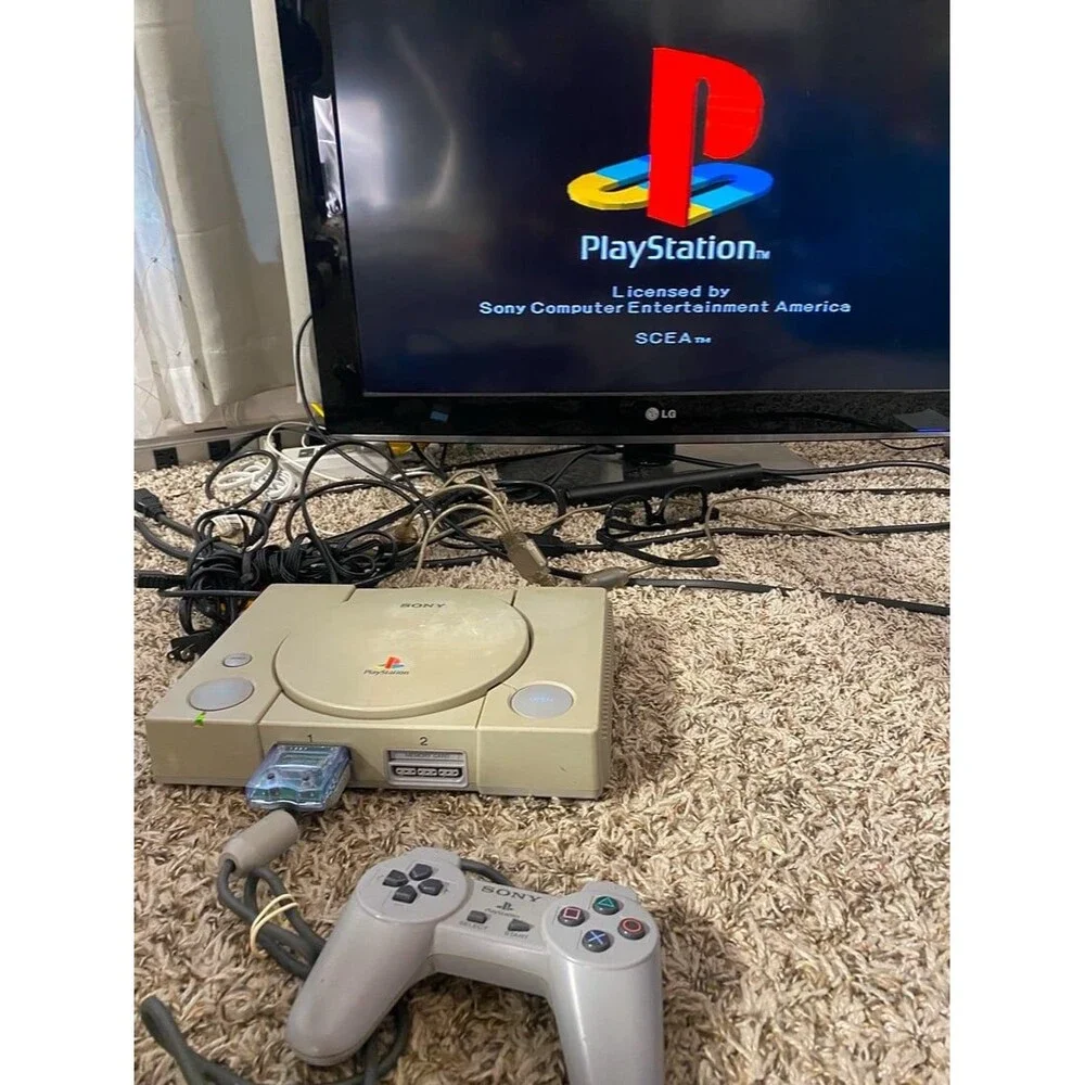 Sony Playstation PS1 SCPH-7001 Console System Bundle + Controller Tested PSOne